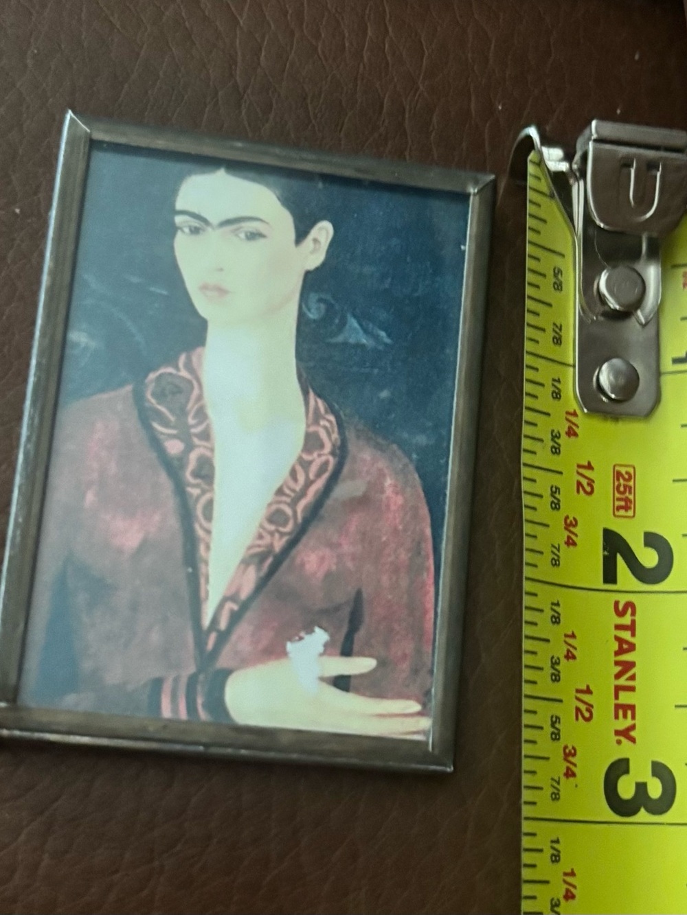Frida Portrait Mini Metal Photo Frame - Mirror on back